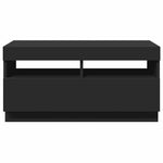 TV Cabinet with LED Lights Black 80x35x40 cm 804446