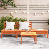 Garden Sofa 3-Seater Wax Brown Solid Wood Pine 838037