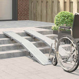 Foldable Ramp 200kg per ramp 2 pcs Silver 186 x 23 x 4.5 cm 42019252