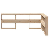 Bookcase Headboard L-Shaped 120 cm Solid Wood Pine 859268