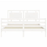 Bed Frame without Mattress White 160x200 cm Solid Wood 3194062