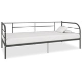 DayBed Frame without Mattress Grey Metal 90x200 cm 284674