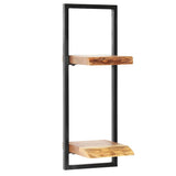 246014 Wall Shelf Set 5 Pieces Solid Acacia Wood and Steel
