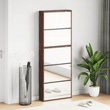 Shoe Cabinet with Mirror 5-Layer Brown Oak 63x17x169.5 cm 3228285