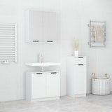 3 Piece Bathroom Cabinet Set White Engineered Wood 3115868