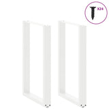 Bar Table Legs U-Shaped 2 pcs White 60x cm Steel 4013225