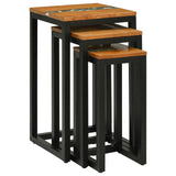 Nesting Table 3 pcs Brown Solid Teak Wood 42015919