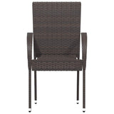 Stackable Outdoor Chairs 6 pcs Poly Rattan Brown 310086
