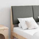 Upholstered Headboard Dark Grey 120 cm Solid Pine Wood 879295