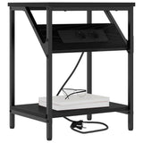 Bedside Cabinet 2 pcs Black Oak 38 x 30 x 48 cm Engineered Wood 859581