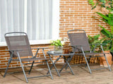 Three-Piece Garden Seat Set, with Glass-Top Table - Brown T3398P322118