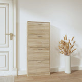 Shoe Cabinet Oak 59x17x150 cm Engineered Wood 342519