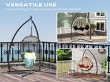 Hammock Chair Stand Only, Hanging Chair Stand with X-Shape Base, Heavy Duty Steel Single Hammock Egg T3398P324045