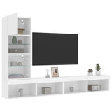 4 Piece TV Wall Units with LED White Engineered Wood 3216640