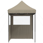 Foldable Party Tent Pop-Up with 2 Sidewalls Taupe 4004994
