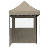 Foldable Party Tent Pop-Up with 2 Sidewalls Taupe 4004994