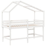 Loft Bed with Ladder and Roof without Mattress White 90x200 cm 3282071