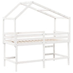 ZNTS Loft Bed with Ladder and Roof without Mattress White 90x200 cm 3282071