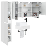 Bathroom Furniture Set 5 pcs White Engineered Wood and Glass 3407279