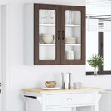 Wall Glass Cabinet PORTO Brown Oak 80 x 31 x 80 cm 885422