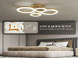 LED Light, Modern 4 Rings Lamp with Wall Switch Control, 40W 4350lm Flush Mount T3398P425142