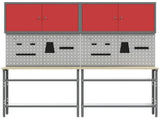 Work Bench Set 8 pcs Red and Grey Powder-Coated Steel 3321501