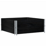 Pallet Collars 2 pcs Black 100x100 cm Solid Wood Pine 4010290