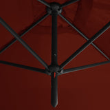 Double Garden Parasol with Steel Pole Terracotta 600x300 cm 312559