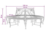 Tree Bench 8-Seater 160 x 89 cm Steel Silver Grey Round 42029529