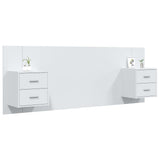 Bed Headboard with Cabinets White Engineered Wood 3115684