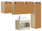 Bathroom Cabinet Set 5 pcs Sonoma Oak Engineered Wood 3407313