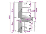 Cabinet Set 2 pcs Smoked Oak 66 x 34.5 x 89.5 cm 3416669
