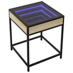 ZNTS Coffee Table with Infinity LED Sonoma Oak 40x40x51 cm 847673