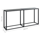 Console Table Black Tempered glass 160x35x75.5cm Simple 331679