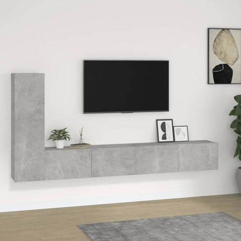 ZNTS 3 Piece TV Cabinet Set Concrete Grey Engineered Wood 3114321