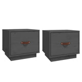 Bedside Cabinets 2 pcs Grey 40x34x35 cm Solid Wood Pine 818290