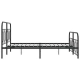 Metal Bed Frame without Mattress with Footboard Black 140x200cm 377136
