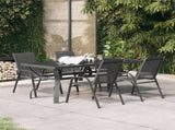 Garden Dining Set Grey and Black Powder-coated steel Large 3095982