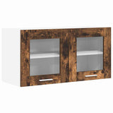 Hanging Cabinet with Door Smoked Oak and White 80 x 31 x 40 cm 884234