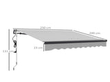 2.5 x 2m Electric Awning with Remote Controller, Aluminium Frame DIY Retractable Awning, UV30 Sun T3398P314734