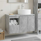Bathroom Furniture Set 2 pcs Concrete Grey Engineered Wood 3404077