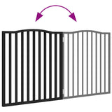 Dog Gate Foldable 2 Panels Black 160 cm Poplar Wood 352226