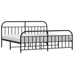 Metal Bed Frame without Mattress with Footboard Black 193x203cm 353659