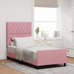 ZNTS Bed Frame Pink 100x200 cm Velvet 3344860