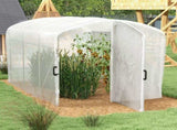 Polytunnel Greenhouse Walk-in Grow House with UV-resistant PE Cover, Door and Galvanised Steel T3398P325196