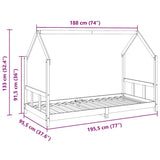 Kids Bed Frame Wax Brown 90x190 cm Solid Wood Pine 847137