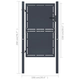 Garden Gate Steel 100x150 cm Anthracite 144520