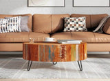 Coffee Table Solid Reclaimed Wood Round 241626