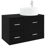Bathroom Furniture Set 2 pcs Black Oak Engineered Wood 3404009