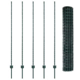 Fence with Posts Green 1.6 x 10 m Steel 3335995